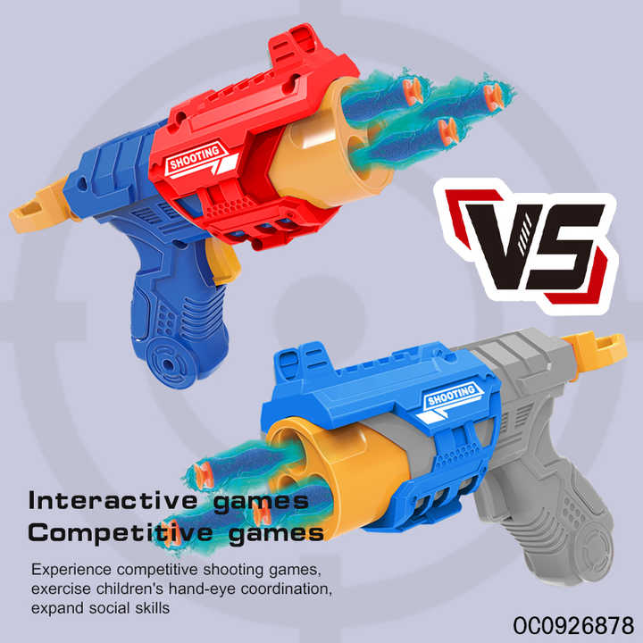 3 Holes Interactive Shooting Battle Game Toys Super Power Soft Bullet Gun