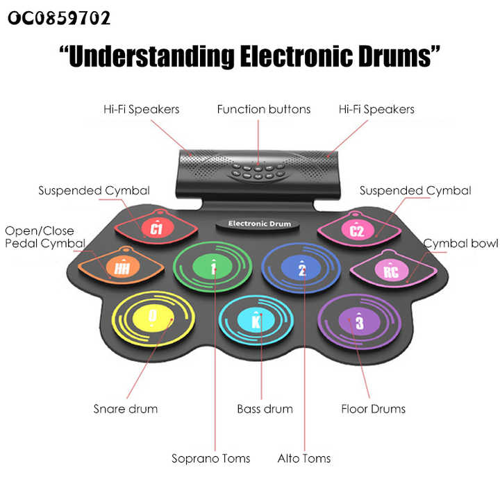 New Novelty Kids Electronic Hand Jazz Drum Set Musical Instruments Educational Toys for Kids Learning