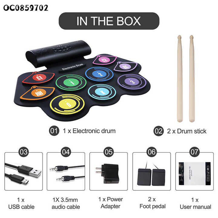 New Novelty Kids Electronic Hand Jazz Drum Set Musical Instruments Educational Toys for Kids Learning
