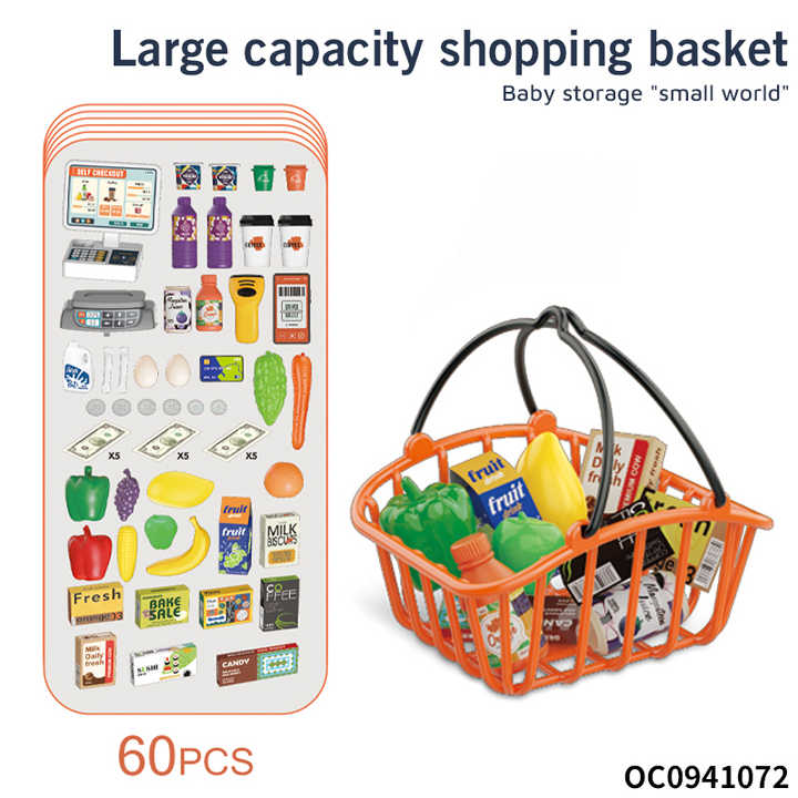 Toy Supermarket Checkout Shopping Basket Plastic Kids Shopping Mall Games
