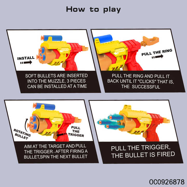 3 Holes Interactive Shooting Battle Game Toys Super Power Soft Bullet Gun