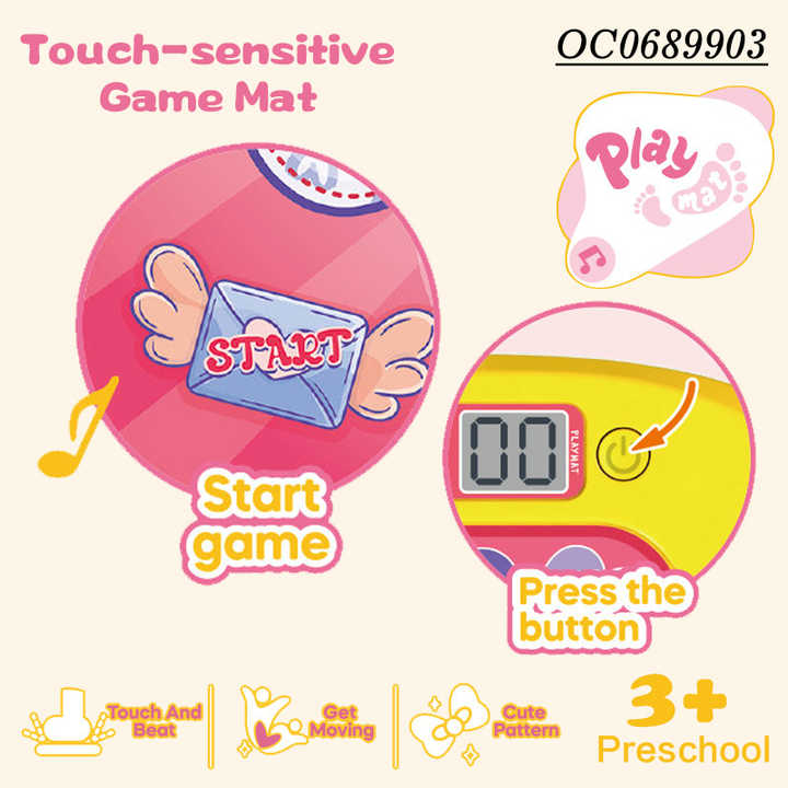 Touch Sensitive Sensor Light up Electronic Dance Floor Mat Girls Games Toys