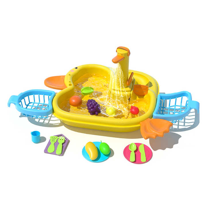 Cutting Fruit and Vegetables Baby Pretend Kitchen Play Preschool Toy Wash Basin Kitchen Set Toy With Plates