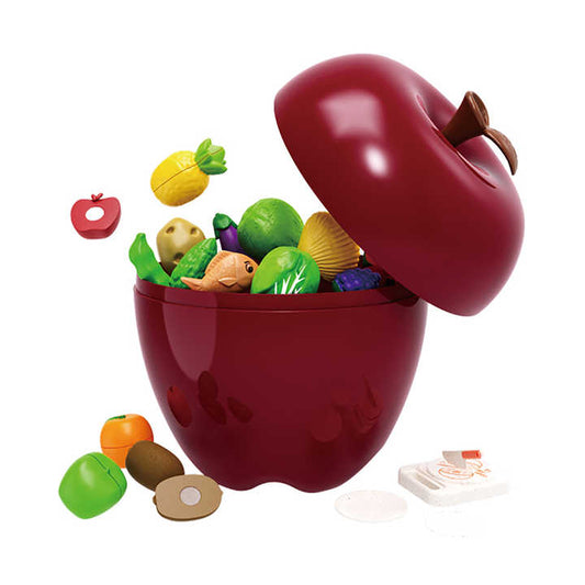 Color Sorting Set Funny Plastic Cutting Food Kichen Set for Kids Pretend Play Fruits and Vegetables Cut Educational Toys