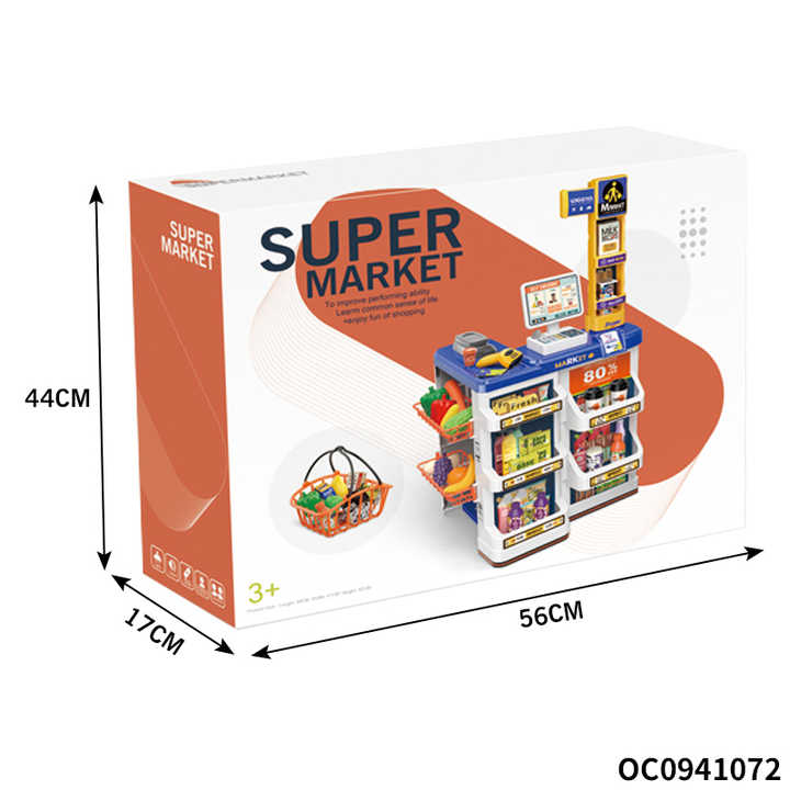 Toy Supermarket Checkout Shopping Basket Plastic Kids Shopping Mall Games
