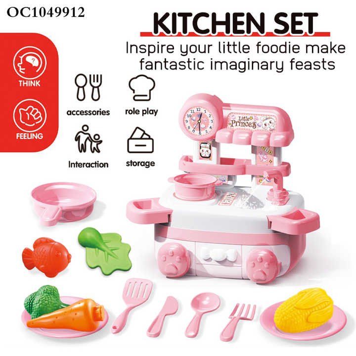 Kids Cooking Games Other Pretend Play Preschool Boys Plastic Fruits and Vegetables Cutting Kitchen Set Toys for Girls