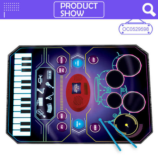 Kids Drums and Keyboard Electronic Drumming Mat Piano Toy Musical Instruments Gym Mat