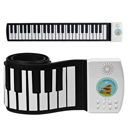 Foldable Black White 49 Keys Customize Keyboards Music Electronic Piano Mat Toys