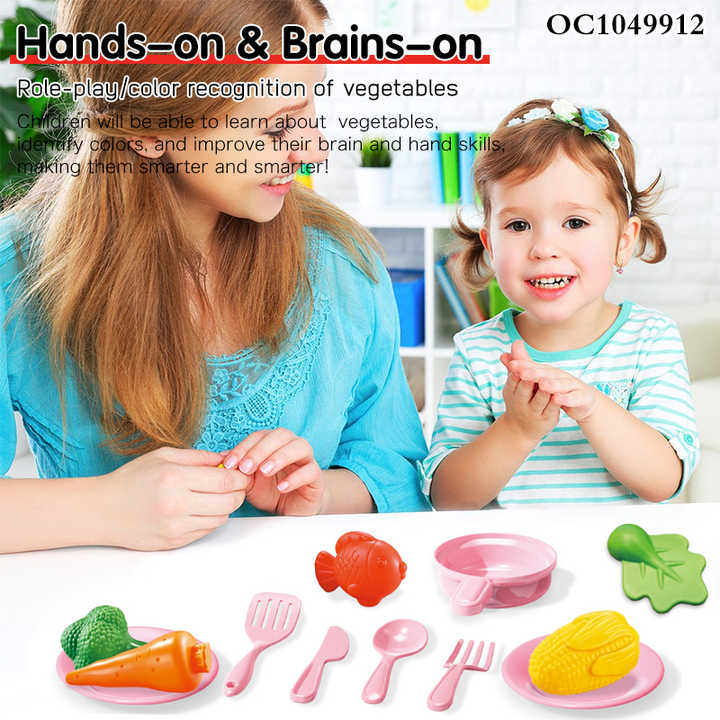 Kids Cooking Games Other Pretend Play Preschool Boys Plastic Fruits and Vegetables Cutting Kitchen Set Toys for Girls
