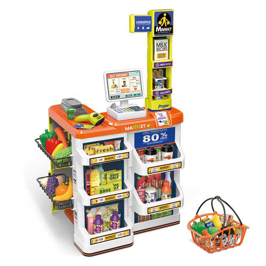 Other Pretend Play Children's Home Supermarket Toy Store with Small Shopping Basket