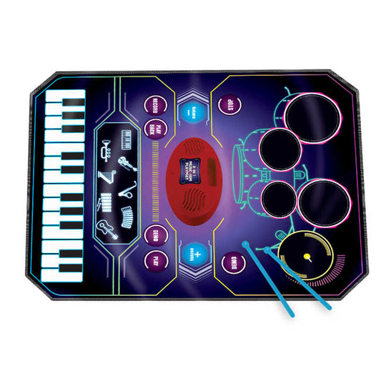 Light up Floor Piano Keyboard Mat for Kids with Drum Mat